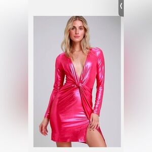 LULU'S HOT PINK DRESS SIZE X-SMALL